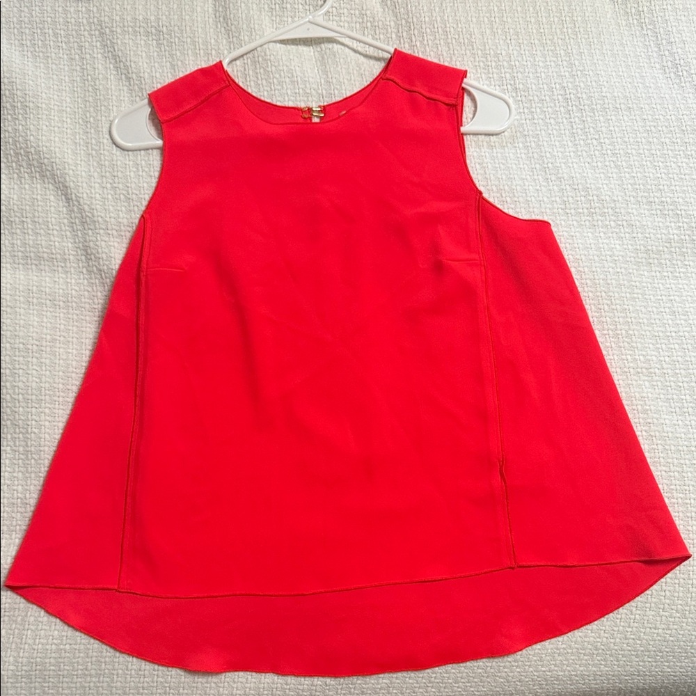TRINA TURK Sleeveless coral color Top with gold clasp